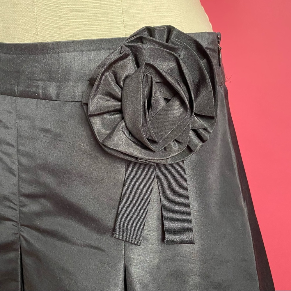 ❌NFS Vintage Y2K Oscar De La Renta Coquette Pleated Midi Skirt Rosette 8 - Picture 6 of 16